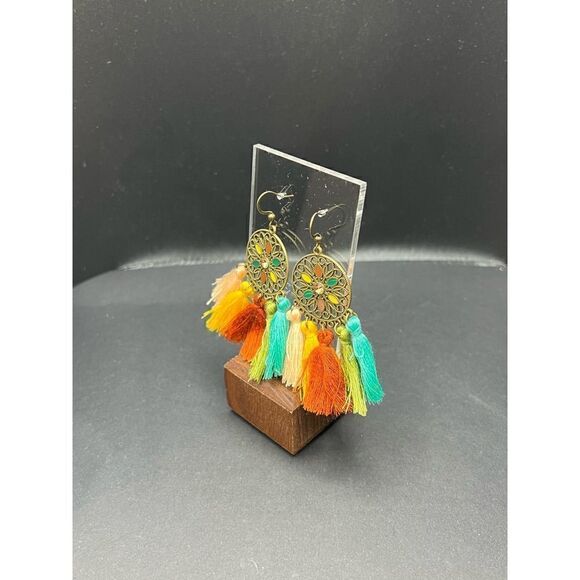 New! Multicolor Tassel Boho Earrings - Picture 3 of 5